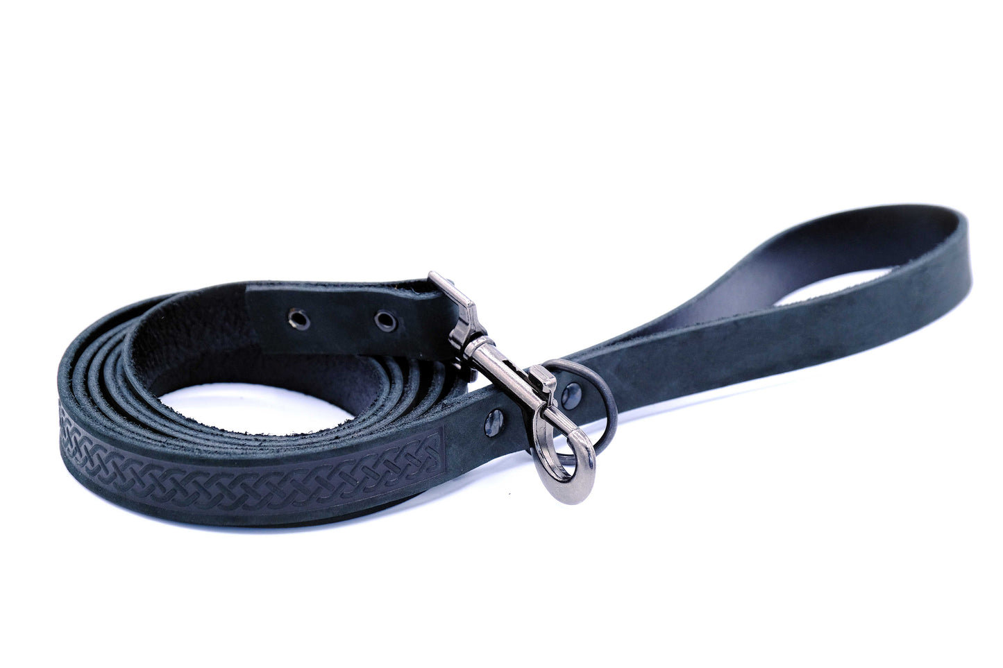 Celtic Sport Leather Collar and Leash Set