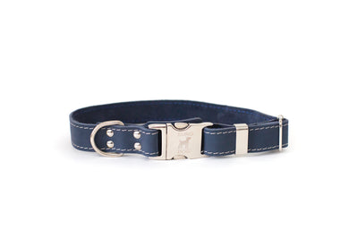 Quick-Release Soft Leather Dog Collar with Metal Buckle