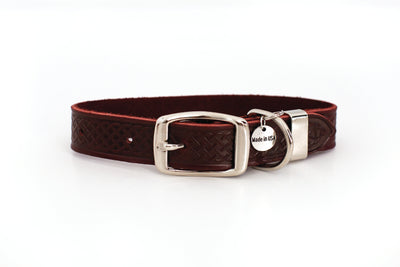 Euro Dog Celtic Style Luxury Leather Dog Collar