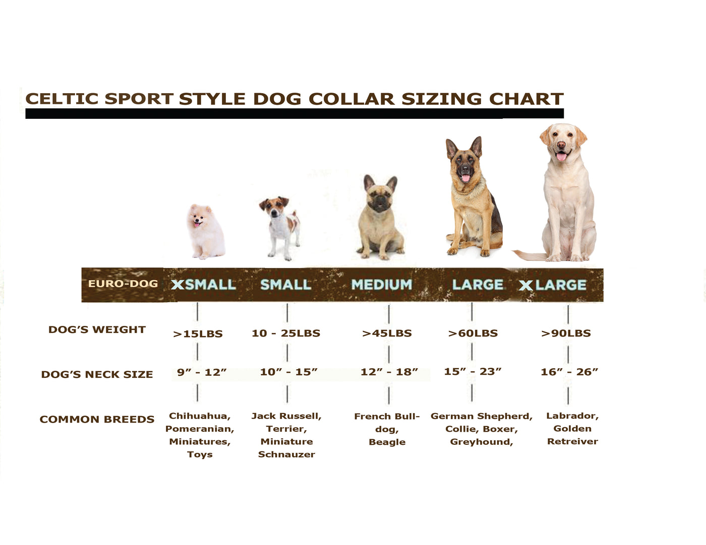 Euro Dog Celtic Sport Style Soft Leather Dog Collar