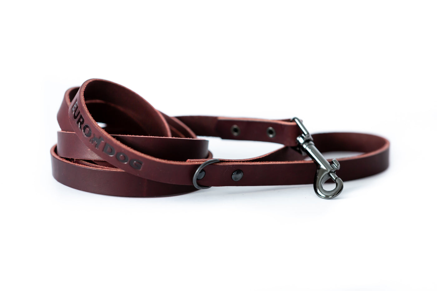 Euro Dog Sport Style Collar and Leash SET Full-Grain American Leather Made in USA