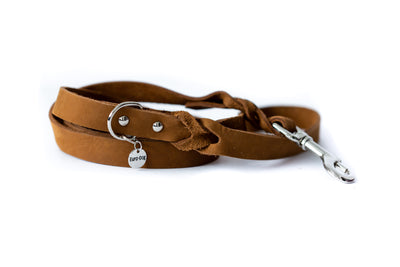 Euro Dog Soft Leather Braided Dog Leash Elegant Style Made in USA Affordable Luxury